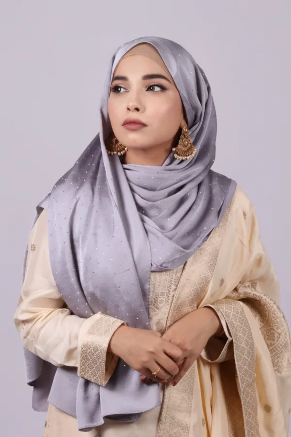 Opel Rhinestone Silk Hijab - Image 2