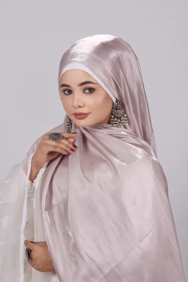 Oyester Pink Premium Organza Hijab - Image 2