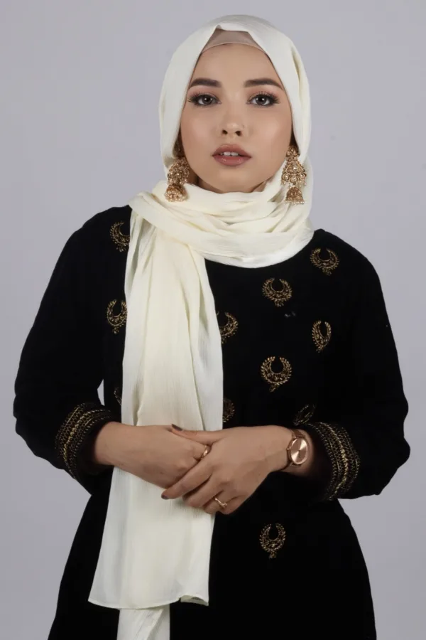 B7B4AB84-CD52-4679-967D-8C62E46968BE-1.jpeg French Cream Muna Satin Hijab - Image 1