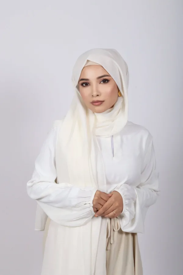 B8729757-C583-4CE6-80AF-B95DAA4CC891.jpeg Cream Premium Chiffon Hijab - Image 1