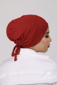 Red Tieback Hijab Cap