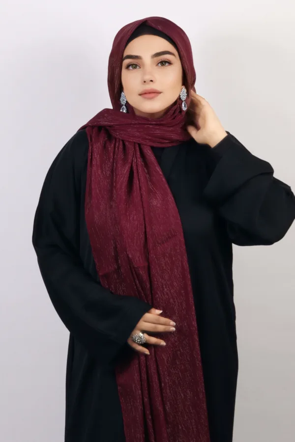 B89C02BD-3CC5-464E-998B-3831255C691D.jpeg Maroon Muse Shimmer Chiffon Hijab - Image 1