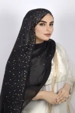 Black Moon Drop Chiffon Hijab