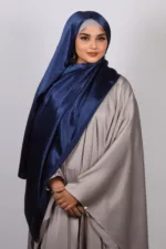 Royal Blue Marble Satin Hijab
