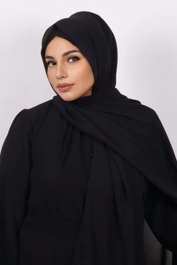 Carbon Black supreme Georgette Hijab - Image 1