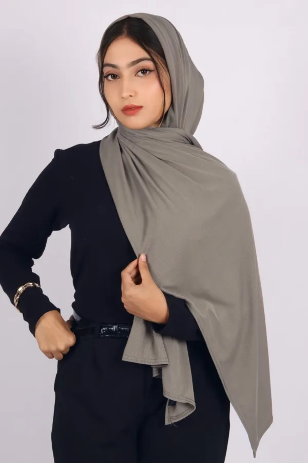 Cloud Turkish Pleated Jersey Hijab - Image 2