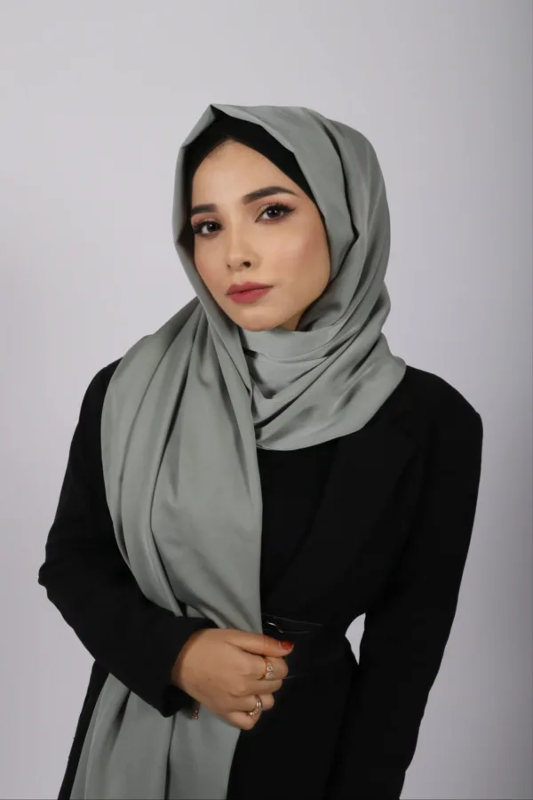 Mint Turkish Satin Hijab - Image 2