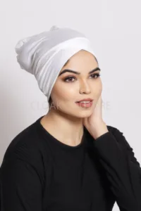 White Criss Cross Tube Hijab Cap
