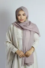 Mauve Toast Cotton Stone Drop Hijab - Image 2