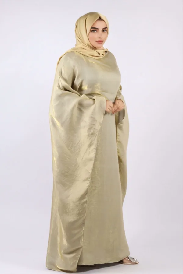 Moroccan Kaftan Organza Abaya - Cosmic Gold - Image 7