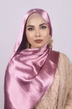 Rose Gold Marble Satin Hijab - Image 2