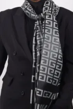 Acacia Viscose Silk Greek Print Hijab - Image 3