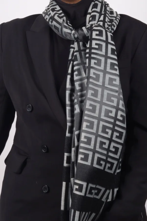 Acacia Viscose Silk Greek Print Hijab - Image 3