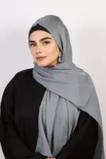 Granite Shimmer Chiffon Hijab - Image 2