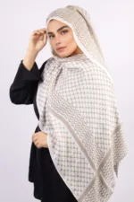 Beige Modal Keffiyeh Hijab - Image 2