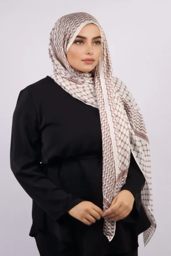 Old Rose Modal Keffiyeh Hijab - Image 2