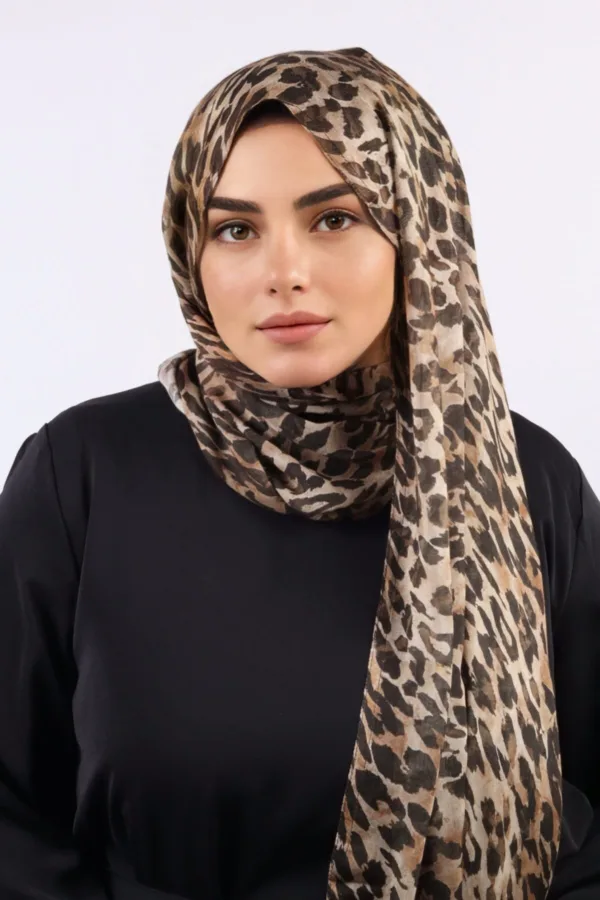 Wild Javan Modal Leopard Print Hijab - Image 3