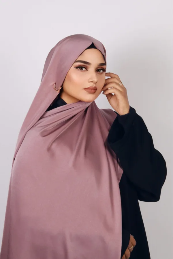 Rose Gold Medina Silk Hijab - Image 2