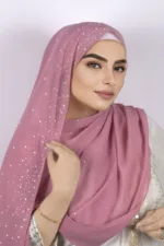 Bubblegum Lilac Moon Drop Chiffon Hijab - Image 3