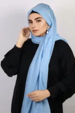 Candy Blue Shimmer Chiffon Hijab