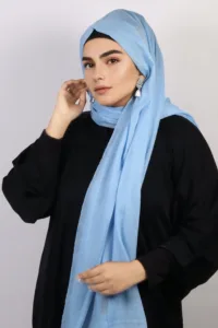 Candy Blue Shimmer Chiffon Hijab