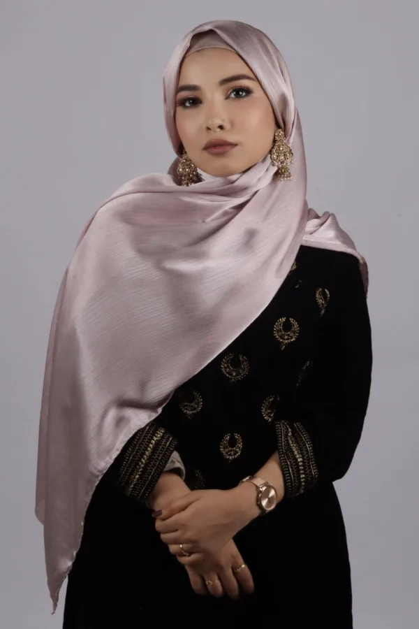 Rose Gold Muna Satin Hijab - Image 2
