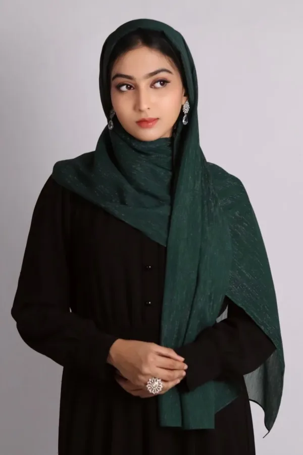 Savana Green Shimmer Chiffon Hijab - Image 2