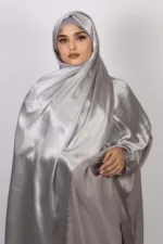 Quick Silver Marble Satin Hijab - Image 2