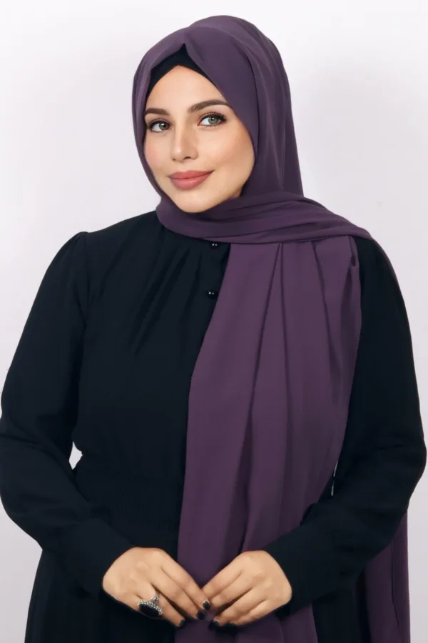 C6AB6491-DA75-4089-B9B0-D808B7A51C67.jpeg Dusty Purple Supreme Georgette Hijab - Image 1