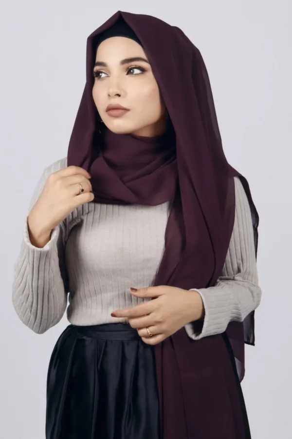 C702831F-8FEE-4EA3-B560-643E8FB2922E-2.jpeg Plum Premium Chiffon Hijab - Image 1