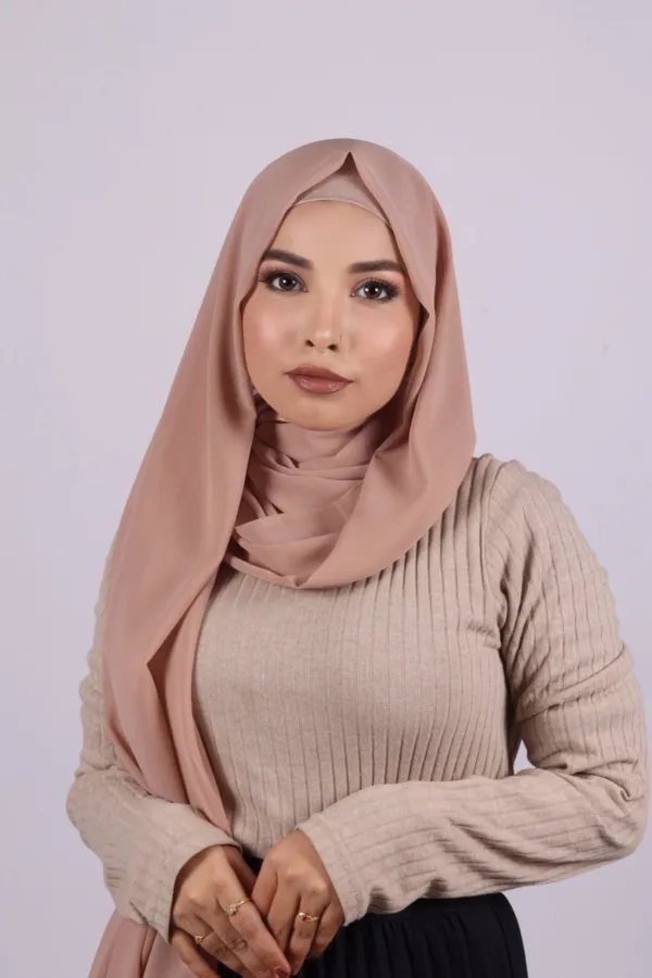 Toffee Peach Premium Chiffon Hijab - Image 2