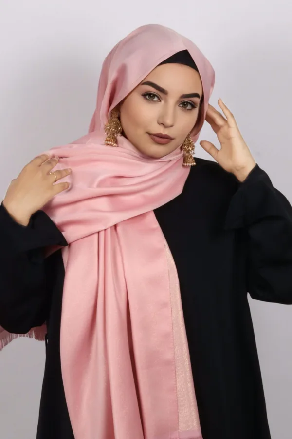 Rose Shimmer Viscose Hijab - Image 2