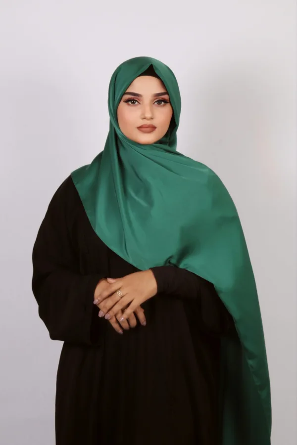 Royal Green Medina Silk Hijab - Image 3