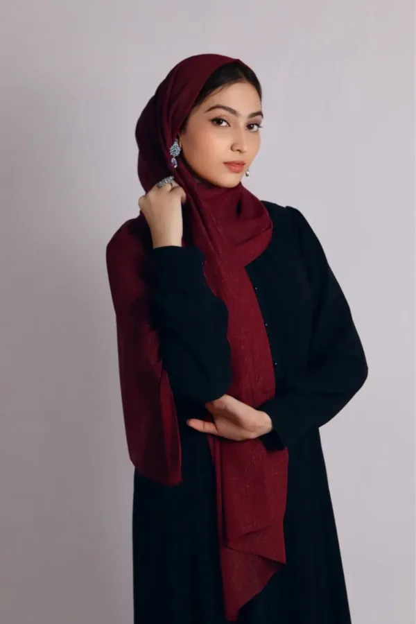 Raspberry Shimmer Chiffon Hijab - Image 2