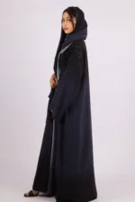 Mehtab Sparkling Glitter Dual Tone Abaya with Front Open - Arabian Night - Image 4