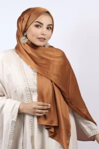 Almond Brown Muna Satin Hijab