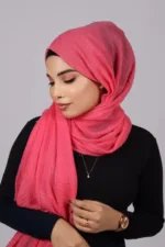 Pinklemonade Crinkled Cotton Hijab - Image 2