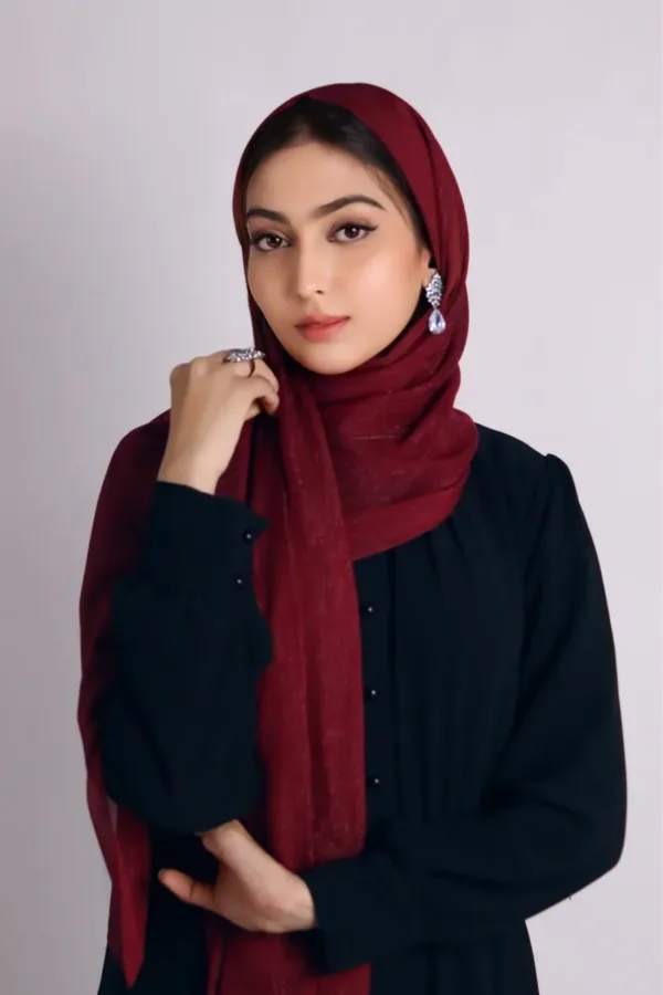 Raspberry Shimmer Chiffon Hijab - Image 3