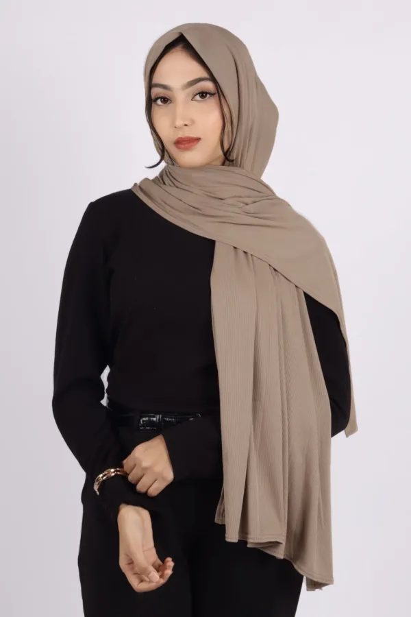 Wood Apple Turkish Pleated Jersey Hijab - Image 2