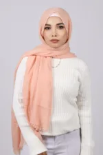 Dusty Peach Crinkled Cotton Hijab