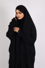 Ehram Firdaus Jilbab 2-Piece Set with In-Built Niqab - Black - Image 5