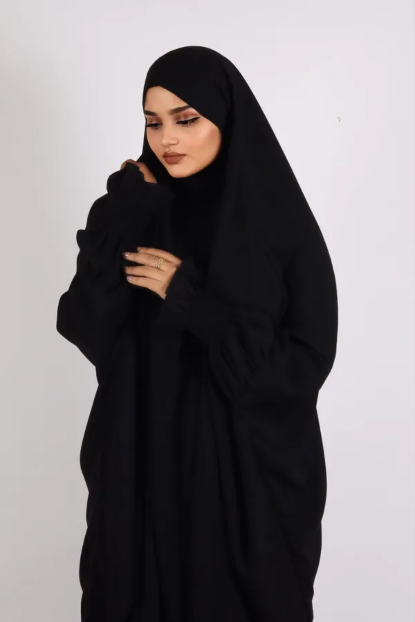 Ehram Firdaus Jilbab 2-Piece Set with In-Built Niqab - Black - Image 5