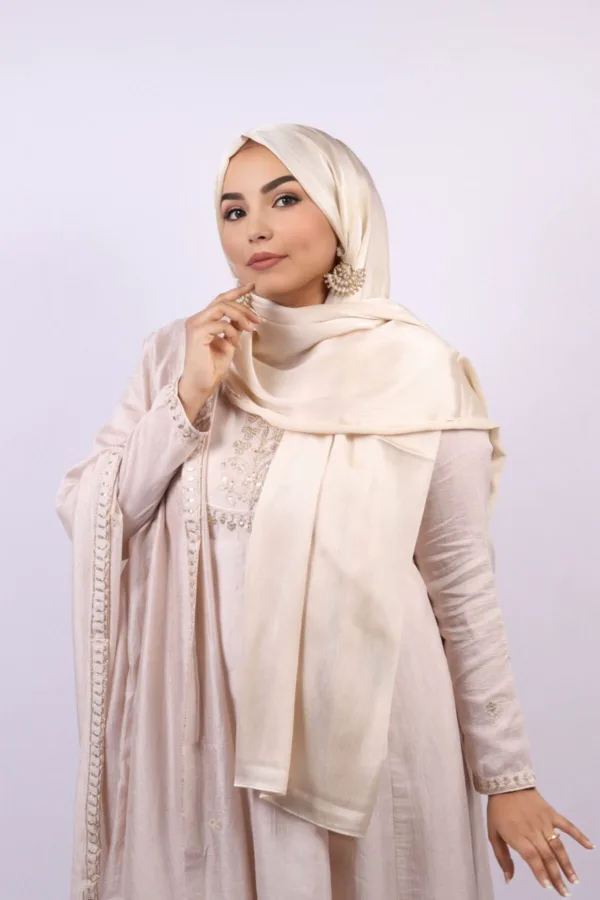 Almond Milk Muna Satin Hijab - Image 2