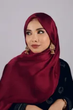 Cherry Red Muna Satin Hijab - Image 2