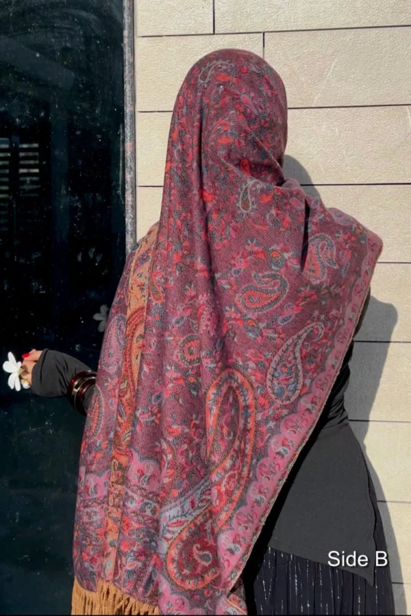 Guldasta Double Sided Pashmina Shawl - Image 4