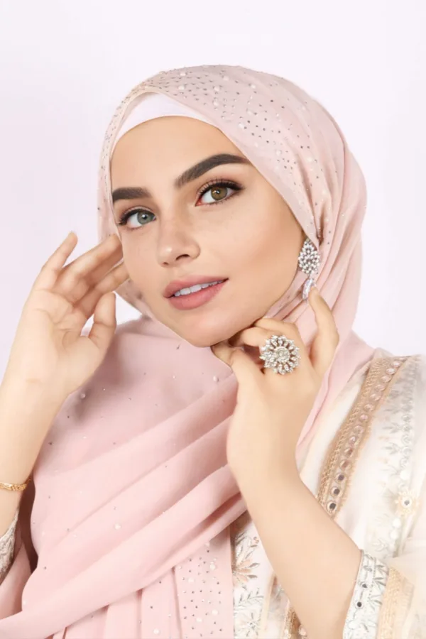 Dusty Litchi Moon Drop Chiffon Hijab - Image 1