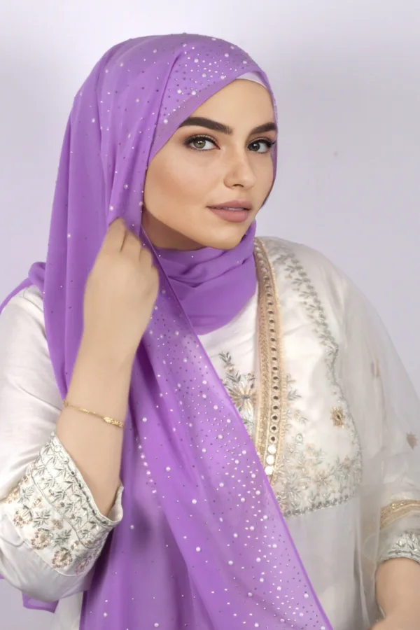 Lavender Moon Drop Chiffon Hijab - Image 2