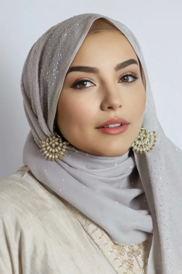 Ash Cotton Stone Drop Hijab - Image 1