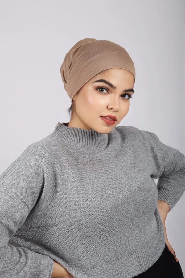 Mahogany Tieback Hijab Cap - Image 1