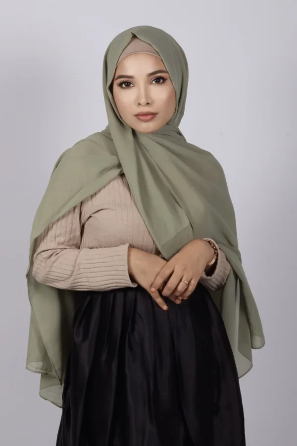 Asparagus Premium Chiffon Hijab - Image 2